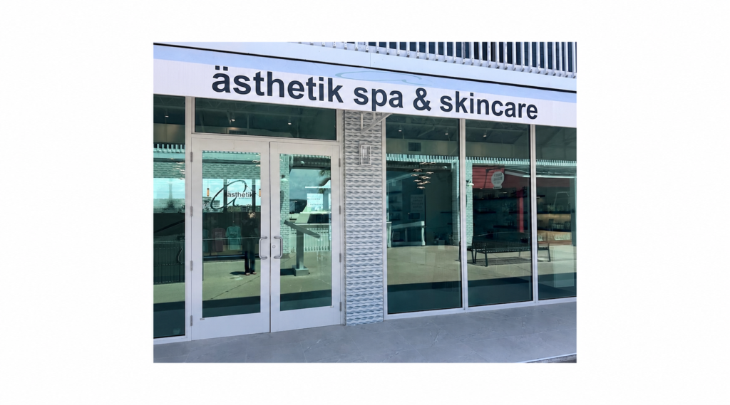 ästhetik spa & skincare entrance in Fisherman's Village Punta Gorda Florida