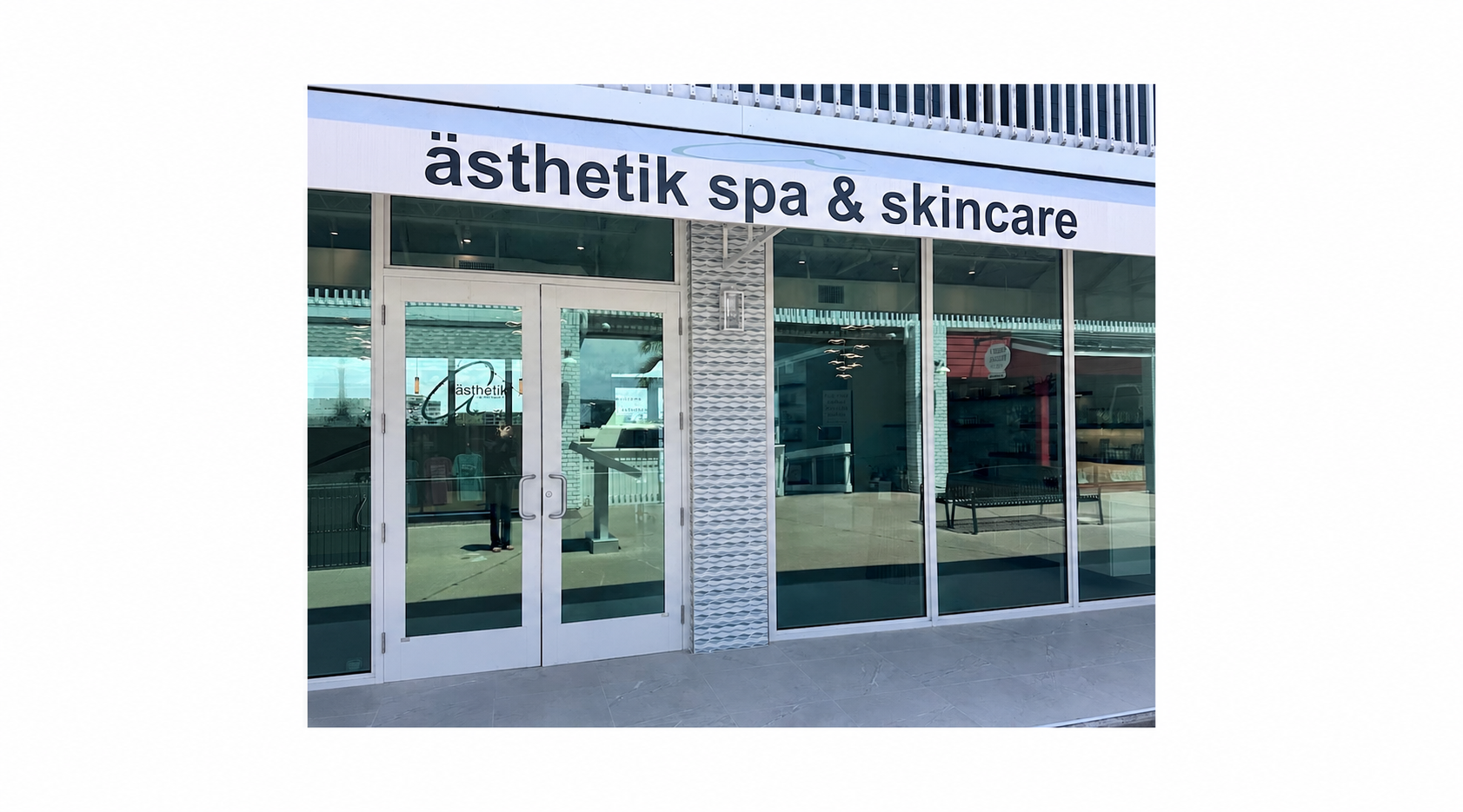 ästhetik spa & skincare entrance in Fisherman's Village Punta Gorda Florida