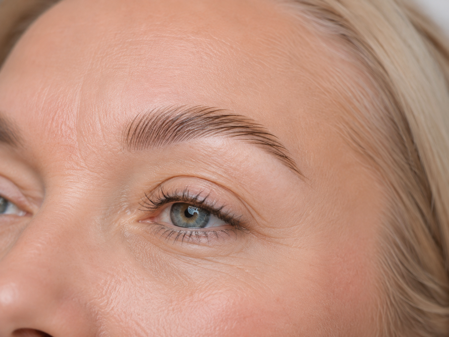 Brow lamination result with lifted, brushed-up brows at ästhetik spa in Punta Gorda